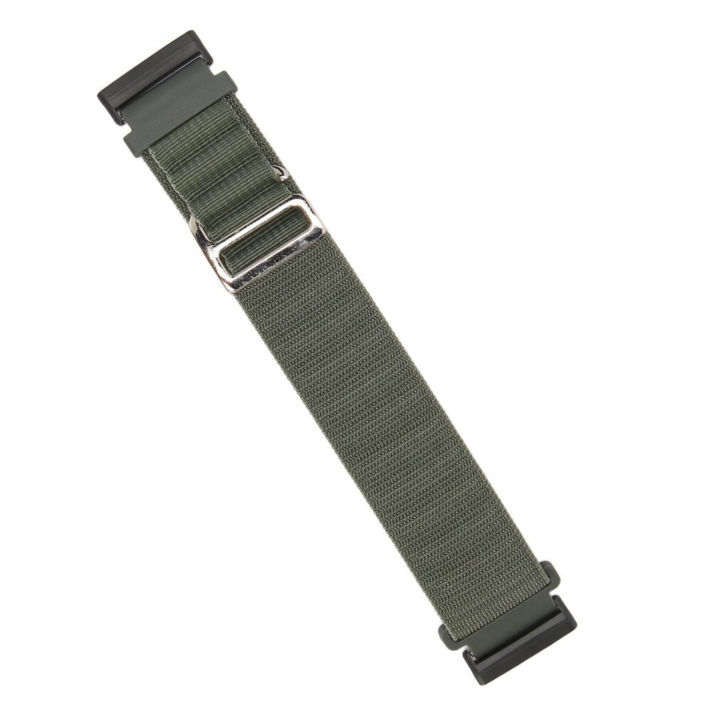 Stretch Woven Nylon Watch Band Replacement G Hook Loop Smartwatch Strap Fit For Fitbit Versa 4 3 Sense 2 Od Green 9431318795127