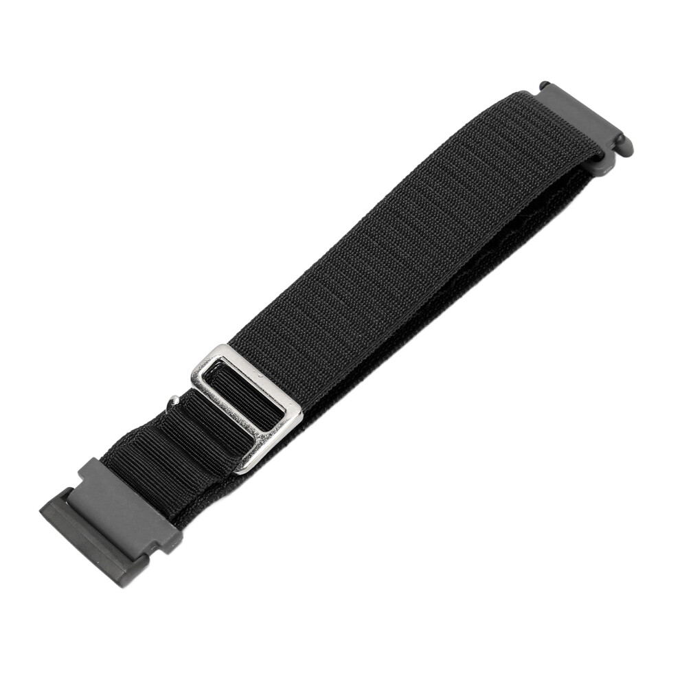 Stretch Woven Nylon Watch Band Replacement G Hook Loop Smartwatch Strap Fit For Fitbit Versa 4 3 Sense 2 Black 9431318794915