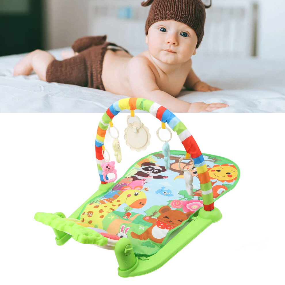 Musical Baby Gyms Play Mats Battery Powered Musical Activity Baby Play Piano Gym For Baby Newborn Toddler Infants Green