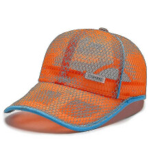 (As show, One size) Children"s sun hat summer thin quick-drying breathable mesh hat(Orange)