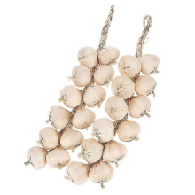 (As show, One size) 2pcs 20 Inch Garlic Strings / Artificial Vegetables / Artificial Garlic (beige)