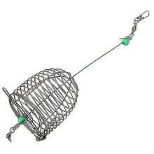 (As show, One size) zanlure 10g Stainless Steel Wire Fishing Bait Lure Cage Fishing Trap Basket Feeder Holder