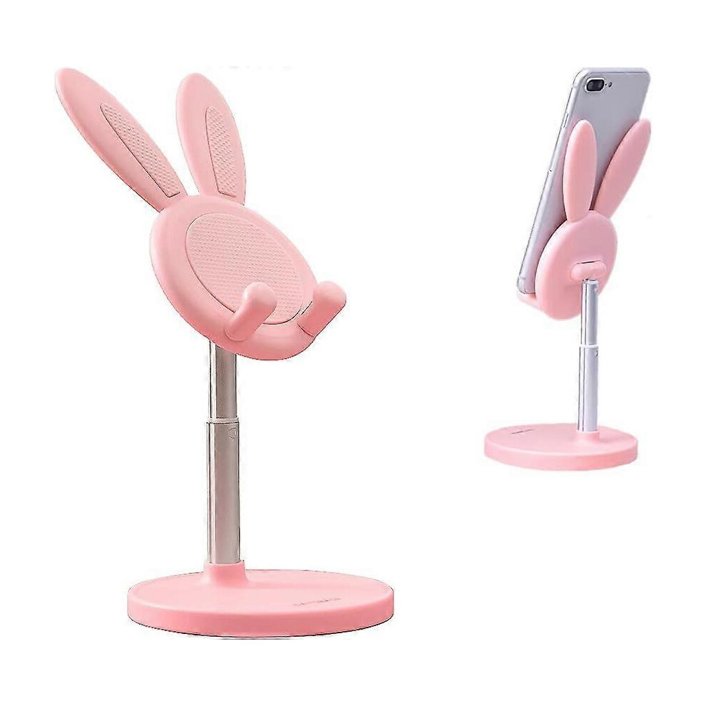 (As Show, One Size) Portable Cell Phone Stand For Desk Cute Bunny Height Angle, Ipad, Tablets, Kindle, Switch, Smartphones (Pink) Pink 4633503725673