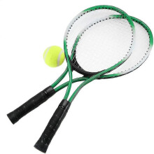 (As show, One size) N/h Set Of 2 Teenager's Tennis Racket With Free Ball For Training Tennis Carbon Fiber Top Steel Material Tennis String