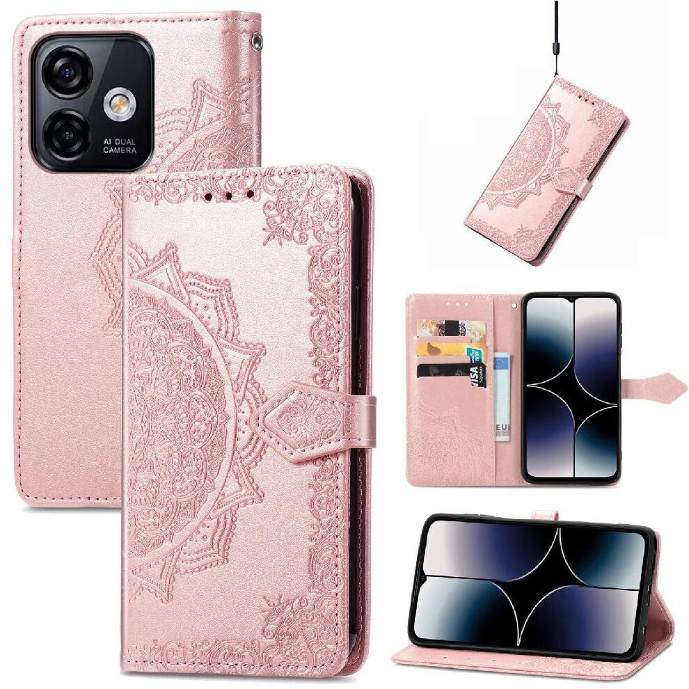 (Pink) Flip Case For Ulefone Note 18 Ultra Simple Business Leather Case Shockproof Exquisite Pattern Flip Cover Pink 764563787081