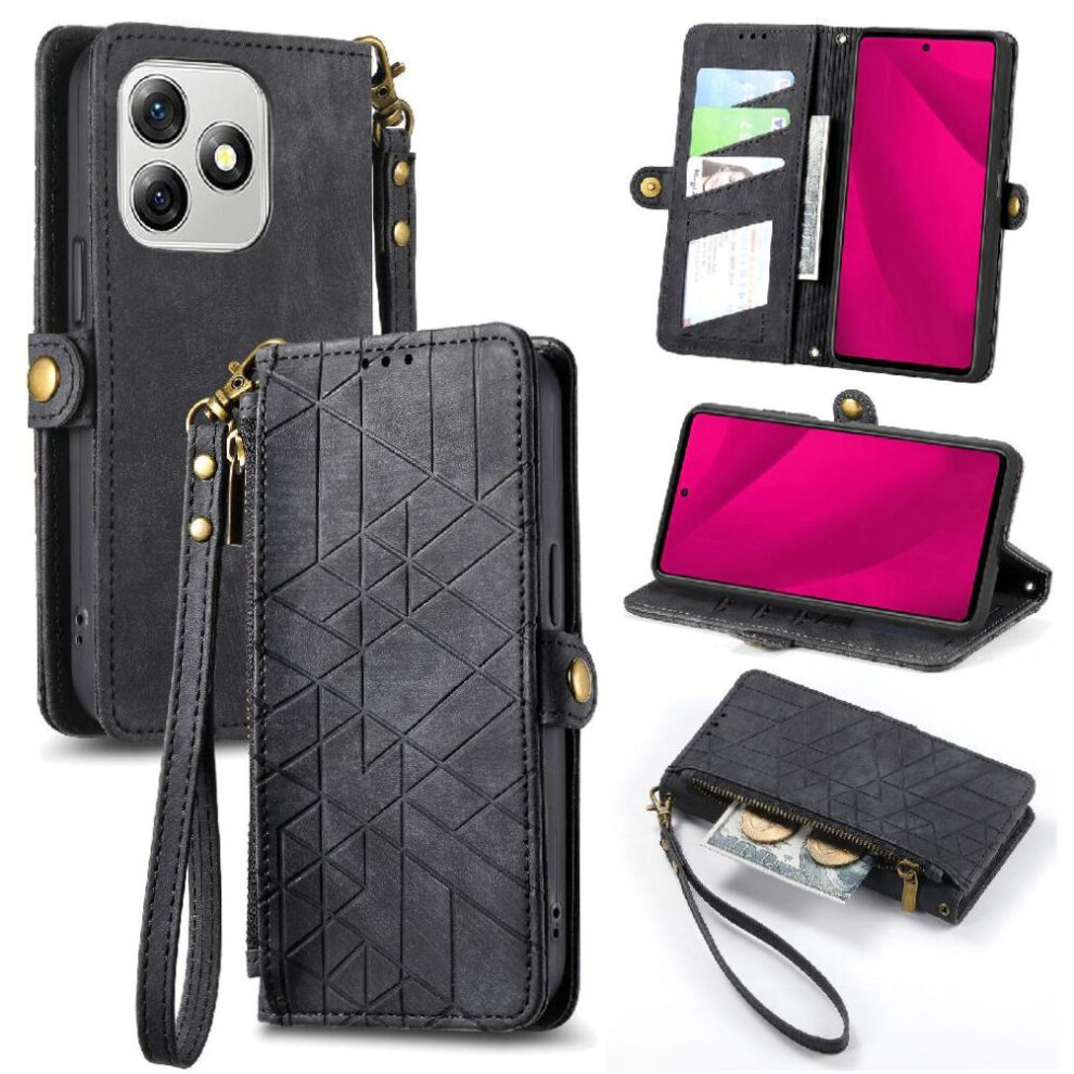 (Black) Flip Case For Ulefone Note 18 Ultra Flip Cover Simple Business Shockproof Wallet Leather Case Black 764563787173