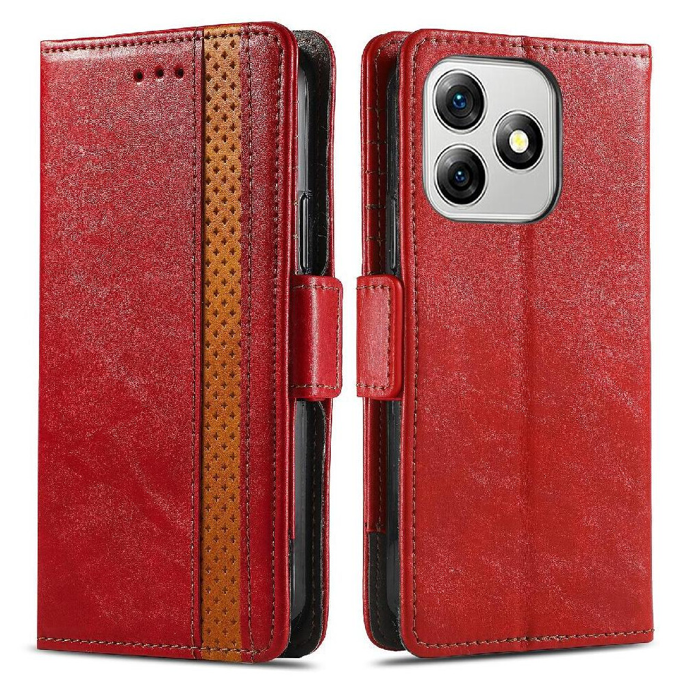 (Red) Case For Ulefone Note 18 Ultra Wallet Multi-Color Splicing Multi-Card Slot Business Red 764563787289