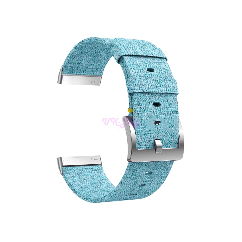 (, Versa/ Versa 2/ Versa Lite) For Fitbit Versa 2 3 4 Nylon Woven Fabric Strap Band Watch Sense Replacement Blue 6963793909612