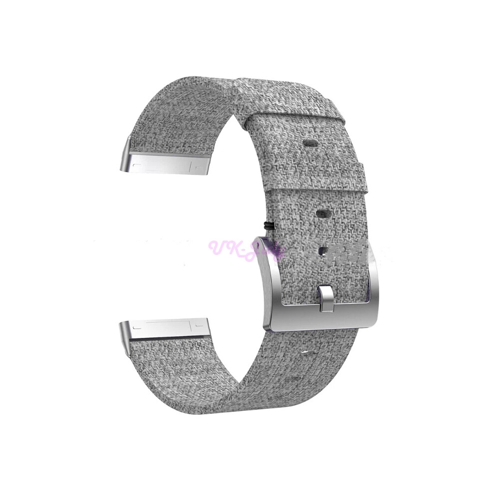 (, Versa/ Versa 2/ Versa Lite) For Fitbit Versa 2 3 4 Nylon Woven Fabric Strap Band Watch Sense Replacement Grey 6963793909643