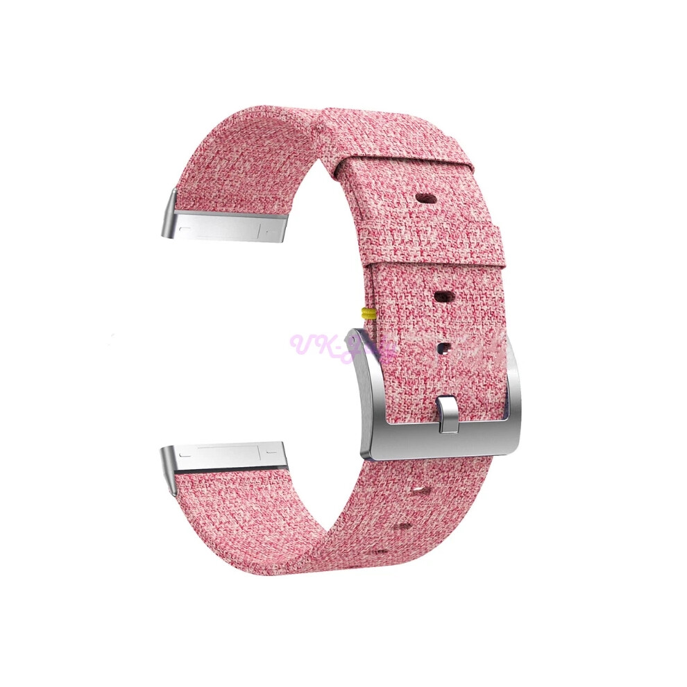(, Versa 4/ Sense 2) For Fitbit Versa 2 3 4 Nylon Woven Fabric Strap Band Watch Sense Replacement Pink 6963793909681