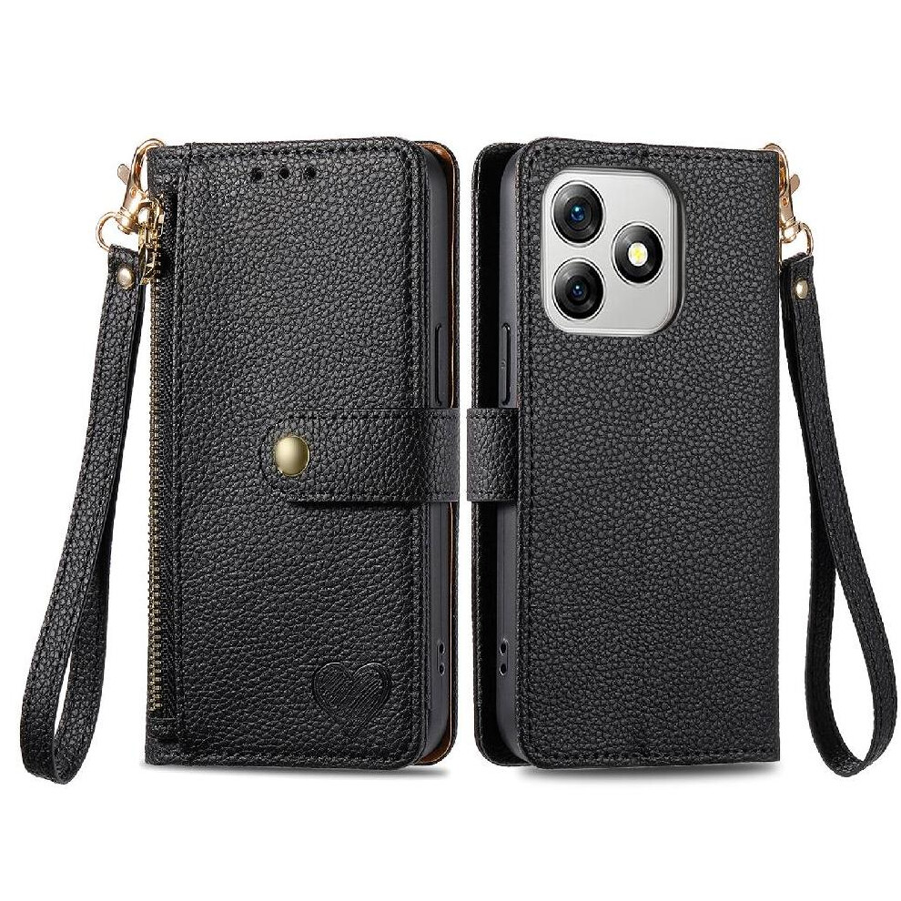 (Black) Flip Case For Ulefone Note 18 Ultra Leather Case Love Shockproof Zipper Wallet Black 764563787333