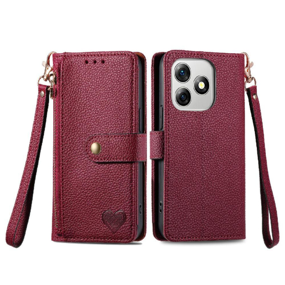 (Red) Flip Case For Ulefone Note 18 Ultra Leather Case Love Shockproof Zipper Wallet Red 764563787319