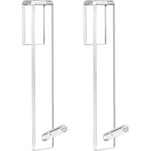 (As show, One size) Shower Door Hooks, Over Door Hooks (7.2") Extended Shower Door Hooks for Bathroom, Acrylic Shower Door Hooks Frameless (0.59" Wide)(Clear)
