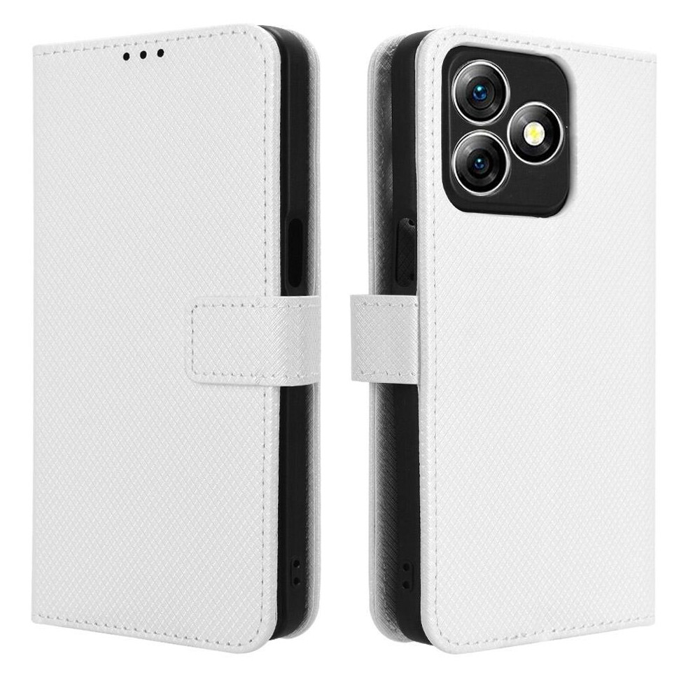 (White) Case For Ulefone Note 18 Ultra Kickstand Magnetic Wallet Card Holder Cover White 764563787470