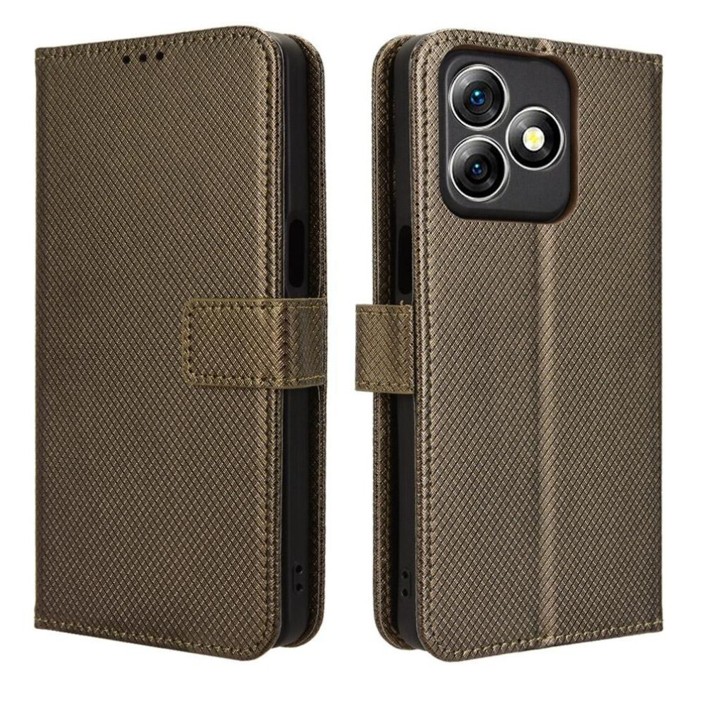 (Brown) Case For Ulefone Note 18 Ultra Kickstand Magnetic Wallet Card Holder Cover Brown 764563787487