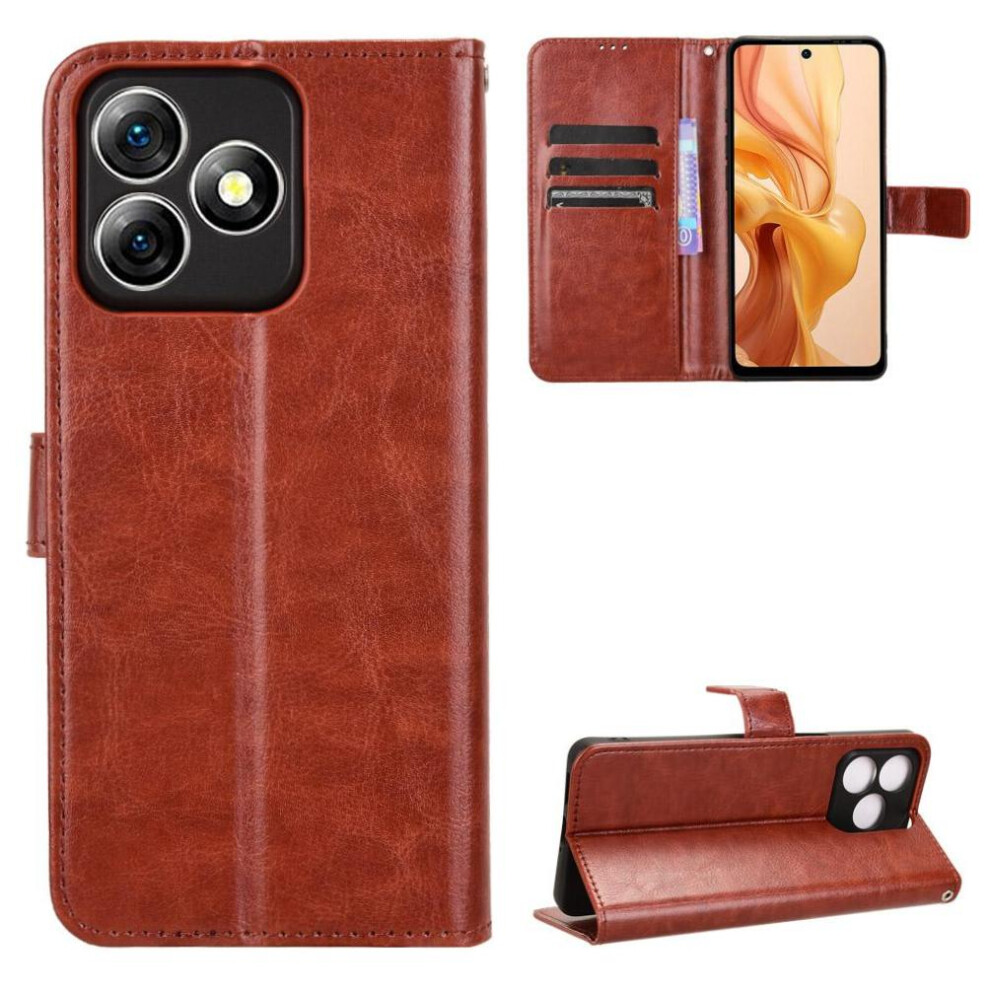 (Brown) Case For Ulefone Note 18 Ultra Wallet Card Holder Magnetic Flip Cover Brown 764563787548