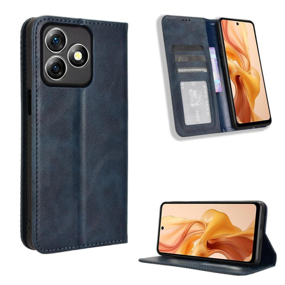 (Blue) Case For Ulefone Note 18 Ultra Wallet Magnetic Closure Pu Leather Blue 764563787623