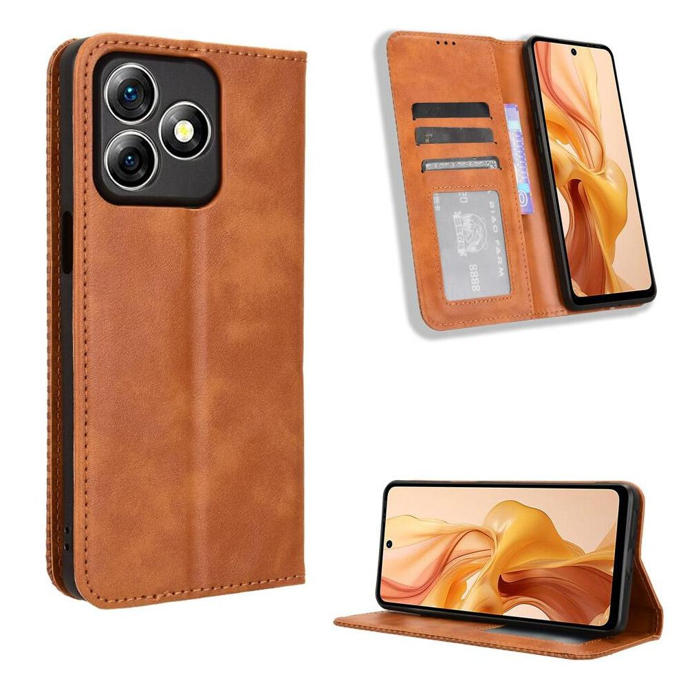(Brown) Case For Ulefone Note 18 Ultra Wallet Magnetic Closure Pu Leather Brown 764563787630