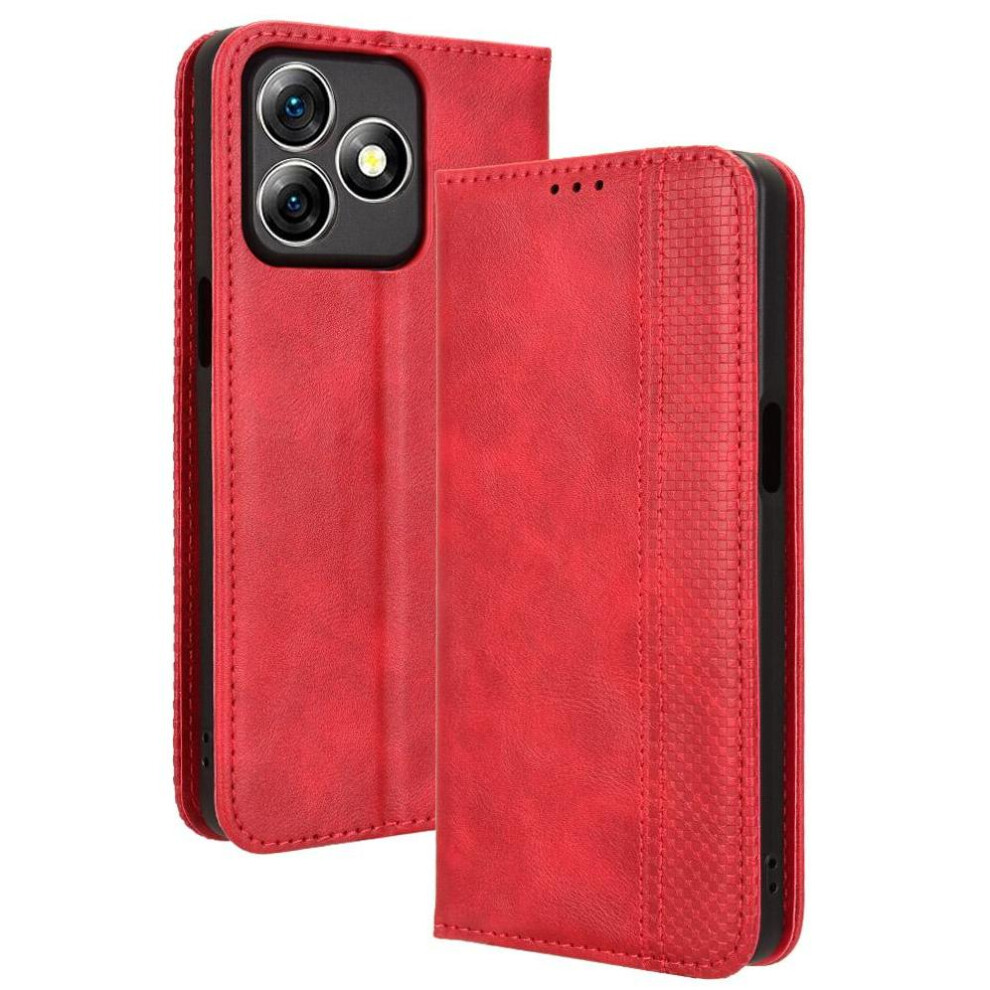 (Red) Case For Ulefone Note 18 Ultra Wallet Magnetic Closure Pu Leather Red 764563787616