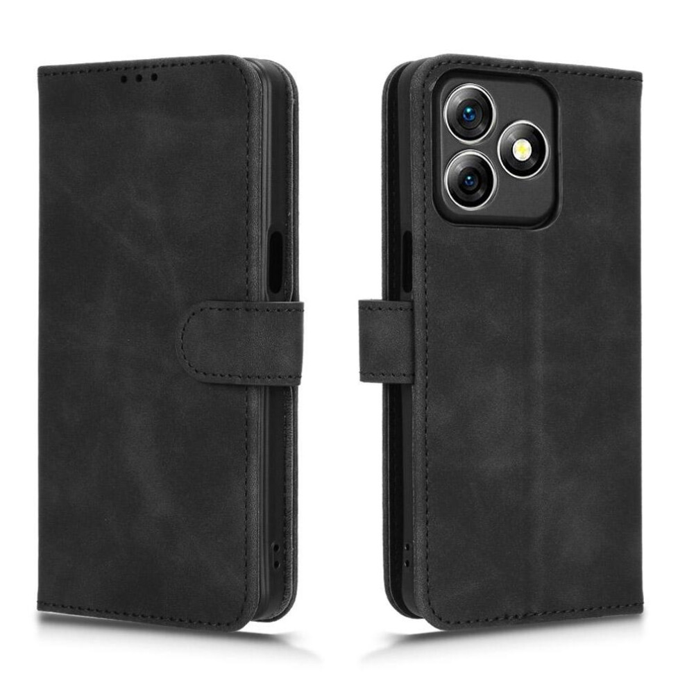 (Black) Flip Case For Ulefone Note 18 Ultra Card Slots Holder Kickstand Wallet Side Buckle Pu Leather Black 764563787784