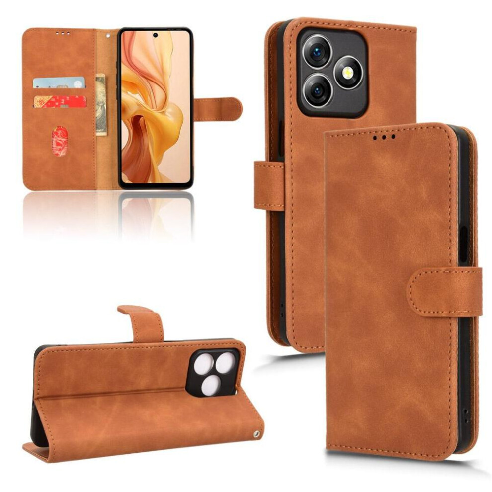 (Brown) Flip Case For Ulefone Note 18 Ultra Card Slots Holder Kickstand Wallet Side Buckle Pu Leather Brown 764563787807