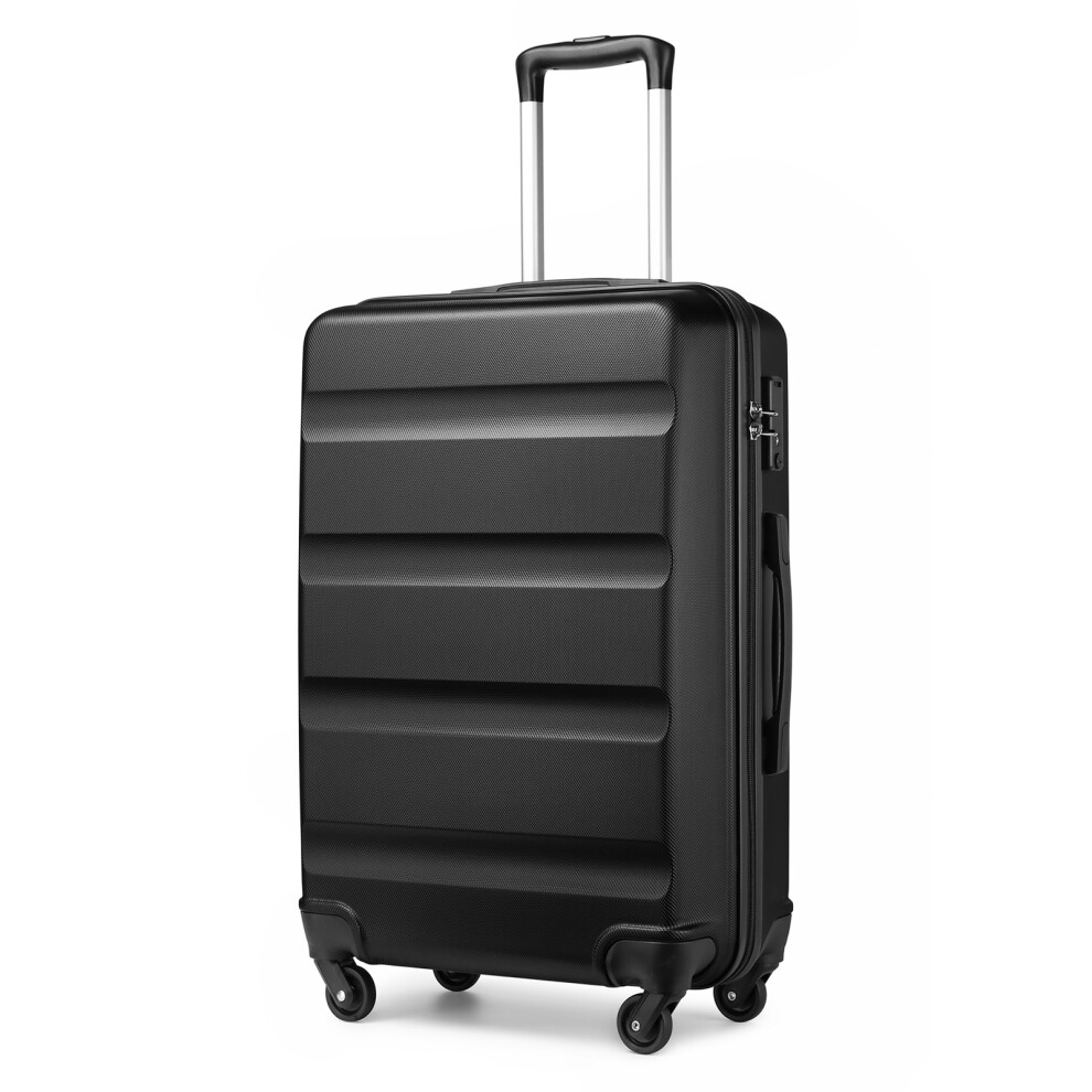 (28, ) 19+24+28Inch Hard Shell Abs Suitcase Cabin Hand 4 Wheels Luggage Black