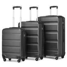 (19+24+28, grey) 19+24+28inch Hard Shell ABS Suitcase Cabin Hand 4 Wheels Luggage