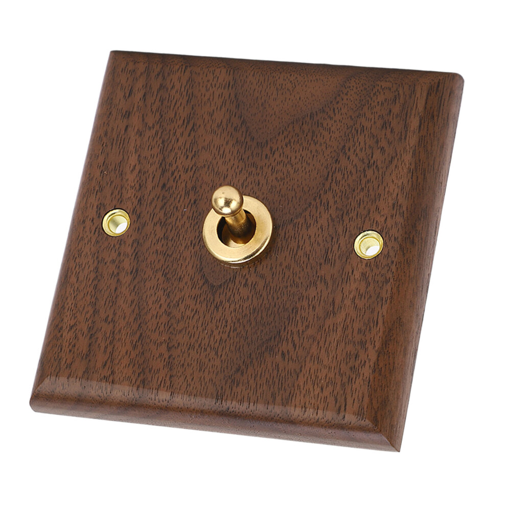 Antique Decoration Toggle Switch Retro Single Toggle Switch 250V With Hand Made Wood Walnut Wall Panel 6931318829738