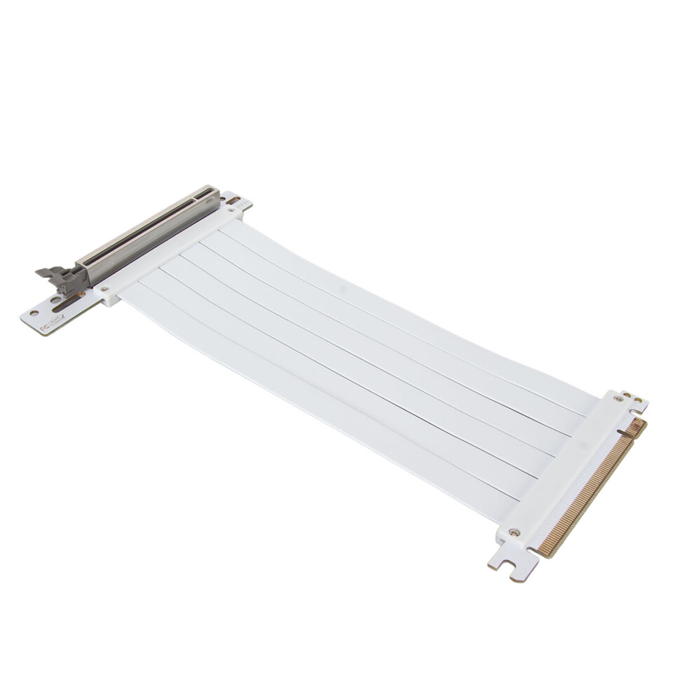 Pcie 3.0 X16 Riser Cable High Speed Flexible 90 Degree Extender Card Extension Port Graphics Card Extension Cable 30Cm / 11.8In White 8171318851805