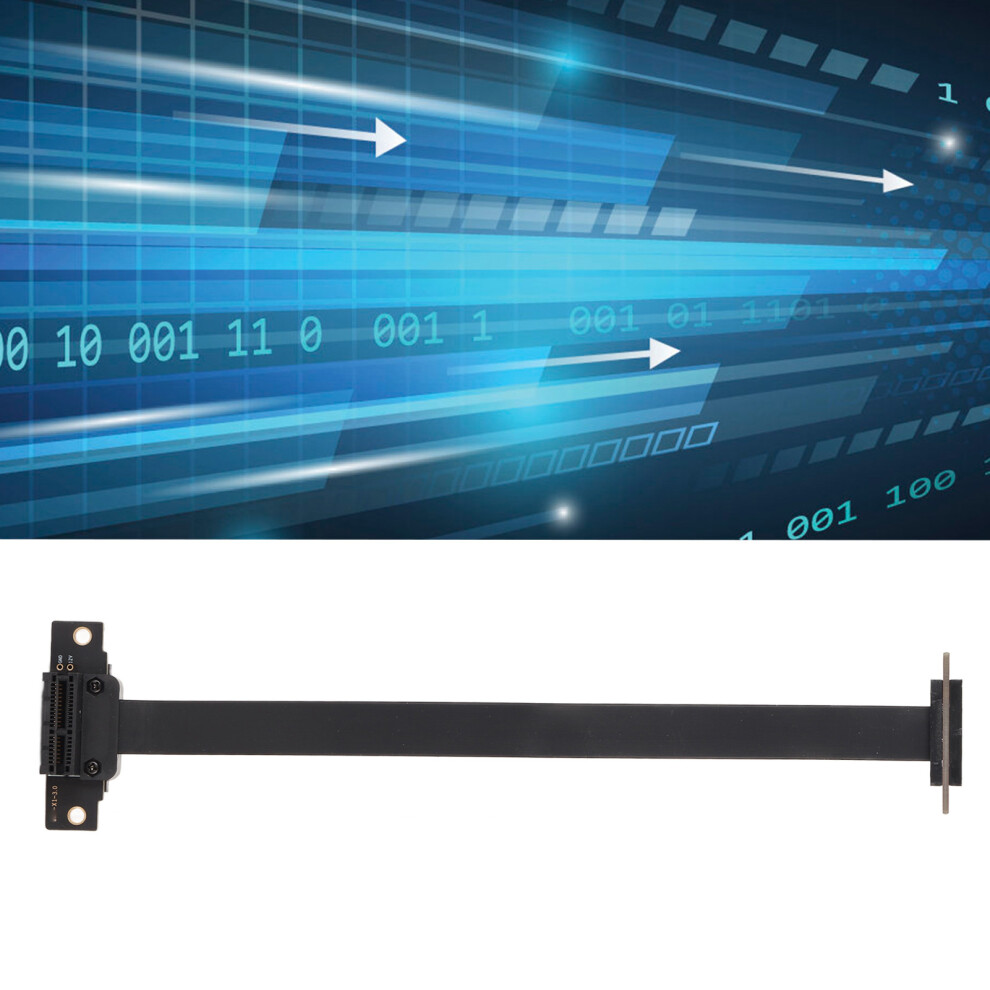 Pcie 3.0 1X Extension Cable Dual 90 Degree Right Angle Pcie 3.0 1X Riser Card Adapter Ribbon Extender 40Cm / 15.7In 4901318851697