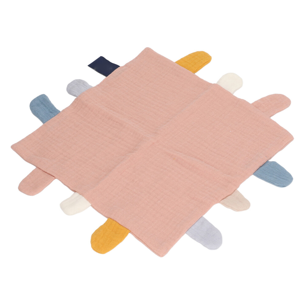 Baby Tag Security Blankets Anxiety Relief Soft Skin Friendly Breathable Cotton Security Blanket Pink