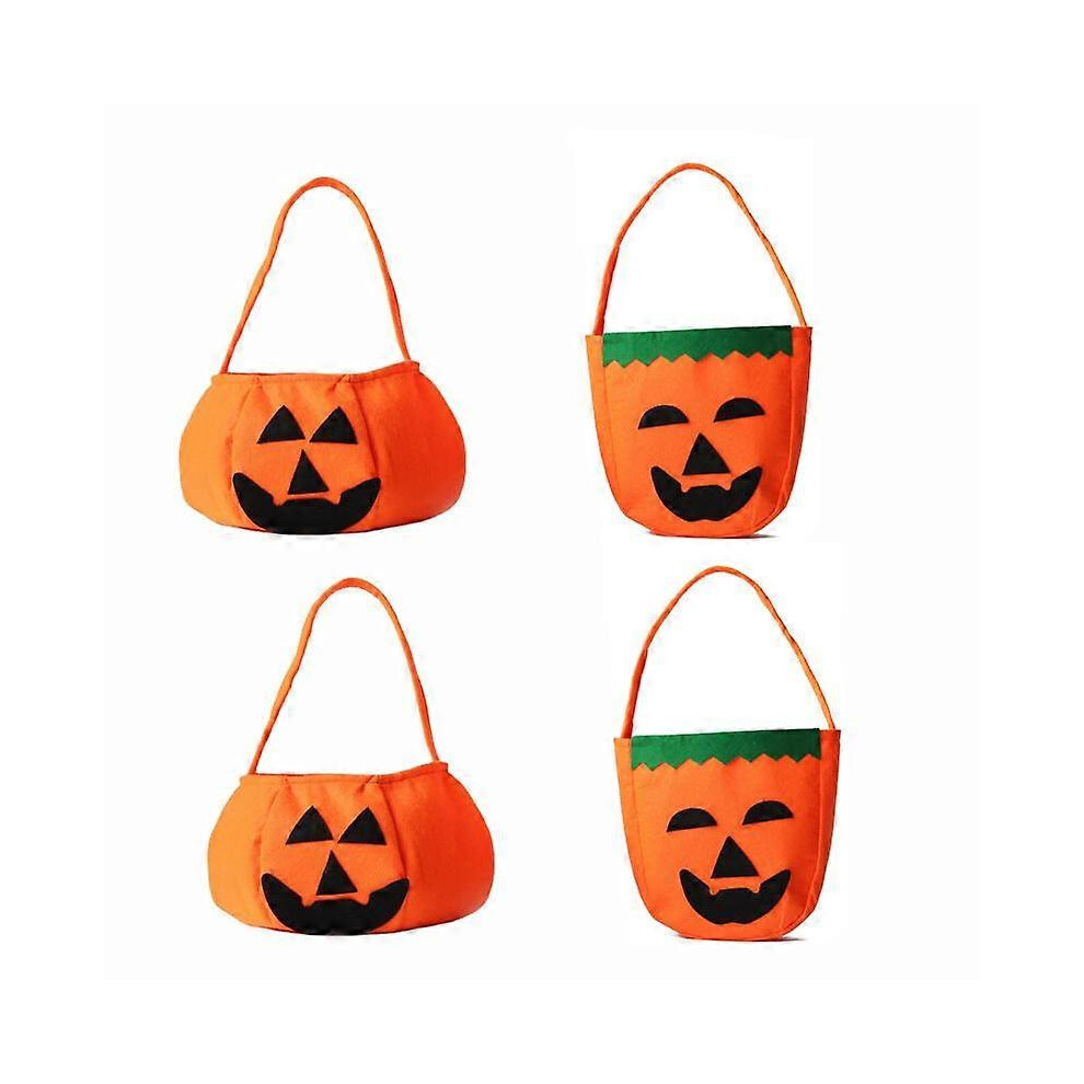 (As show, One size) 4Pcs Halloween Trick or Treat Bag, Pumpkin Candy Tote Bucket Multipurpose Portable Collapsible Reusable Candy Bucket - Best Hallow