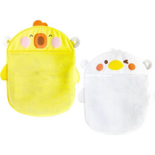 (As show, One size) 2 Pieces Bath Toy Storage Bag, Mesh Storage Bag for Baby Toys, Bath Toy Net, Toy Storage Net, for Bath Toys, White, Yellow, with 4 Suction Cups