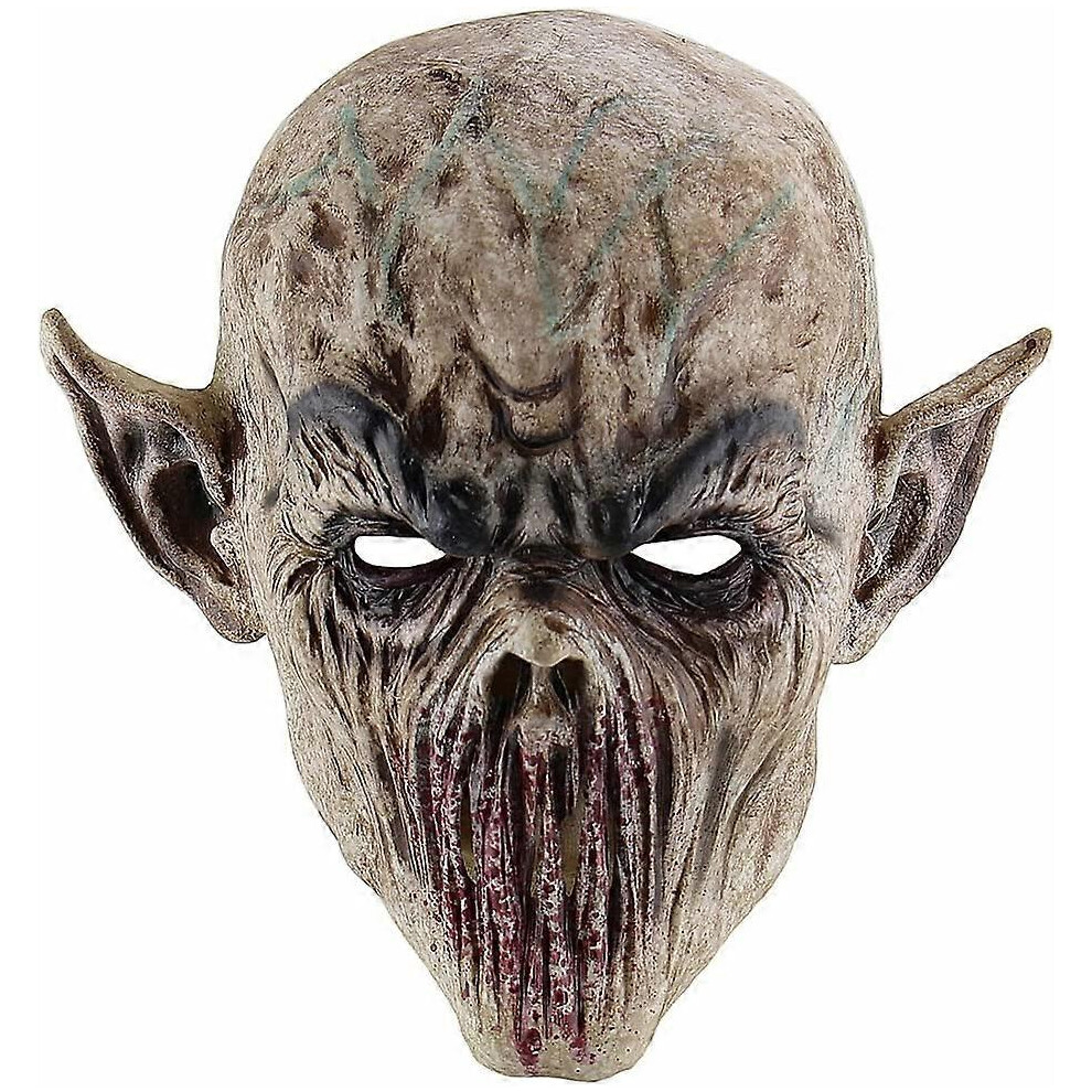 (As show, One size) halloween cosplay horror mask scary mask scary monster mask halloween costume halloween mouthless alien horror alien mask live pro