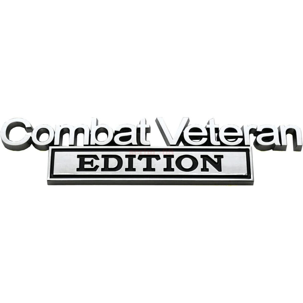 (Chrome ) 2Pcs For Combat Veteran Edition Car Truck Fender Dash Emblem Badge Decal Black 6963793912117