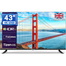 TeeView TV43QUT-UK 43 inch 4K Ultra HD UHD HDR10 Smart TV Tizen OS TV, BBC iPlayer, Netflix, Disney+, Prime Video, Gaming Hub Dolby Audio