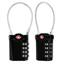 Diyife TSA-bagage l?se 2 pakker 4-cifret kombination af l?sesikkerhed h?ngel?s rejsel?s med 14 cm fleksibelt kabel til kuffert bagage rygs?kskole
