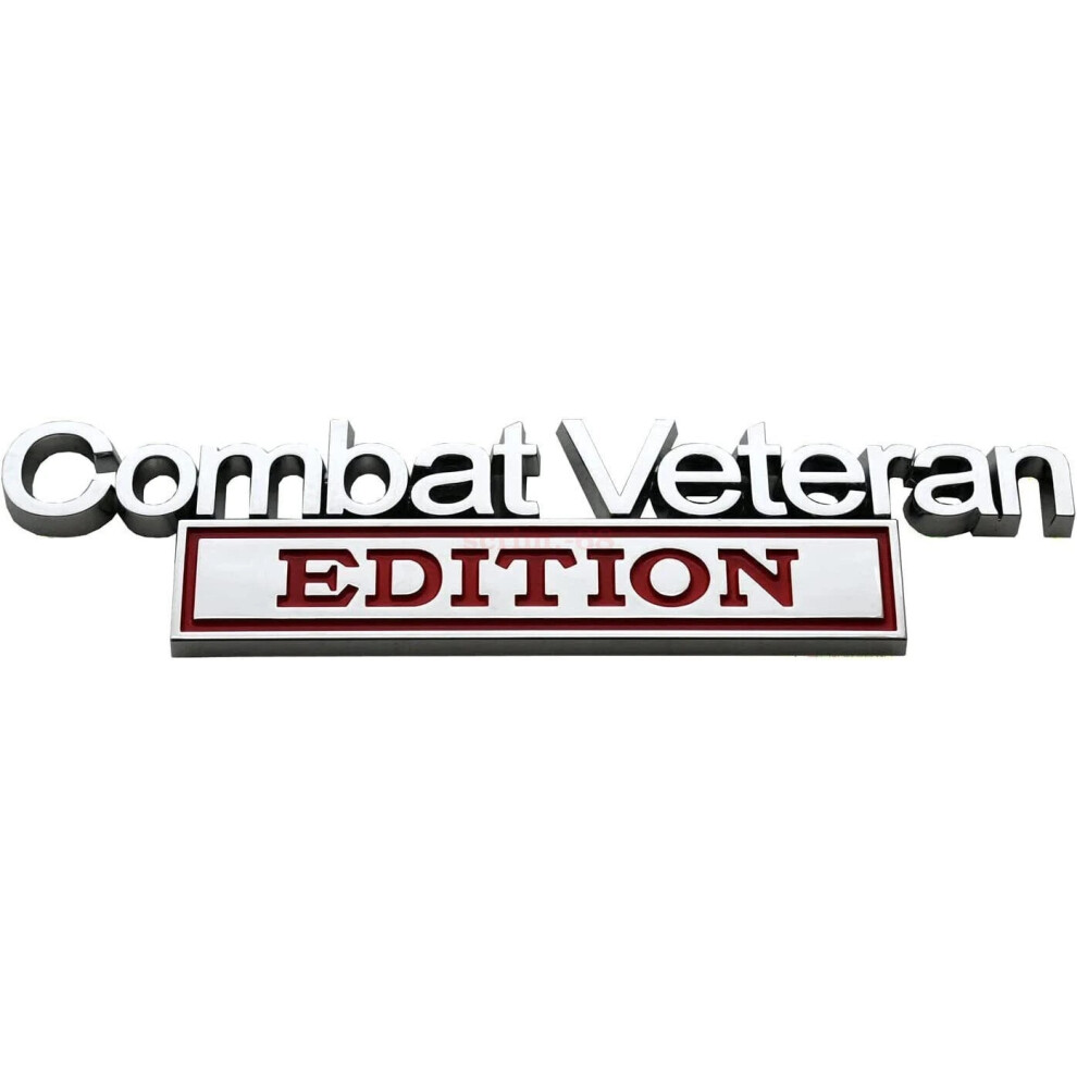 (Chrome ) 2Pcs For Combat Veteran Edition Car Truck Fender Dash Emblem Badge Decal New Red 6963793912162