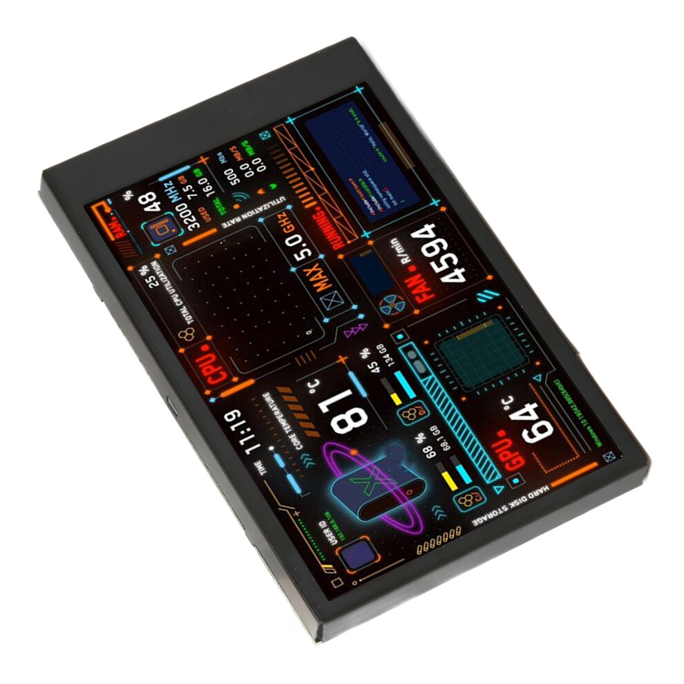 Computer Temp Monitor 3.5 Inch Ips Dual Usb C Theme Editor Customizable Layout Pc Cpu Data Monitor For Argb Chassis 8151318894309
