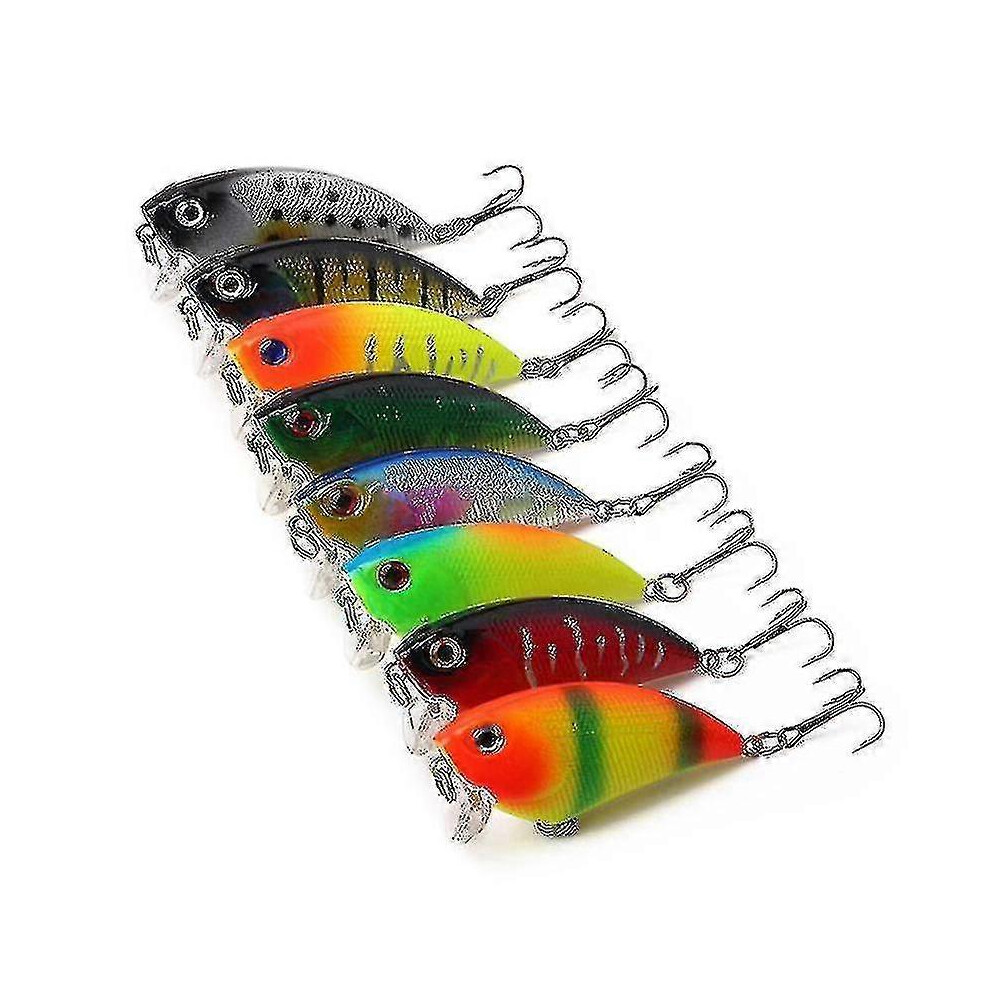 (As show, One size) Hmwy-8pcs/set 5.5cm 6g Vib Minnow Fishing Crankbait Fishing Lure Artificial Hard Baits