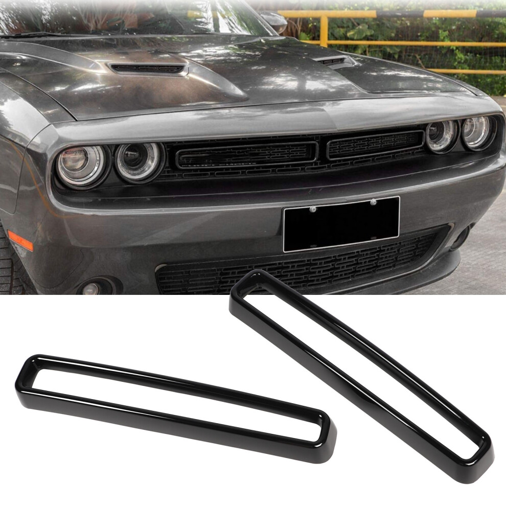 Front Grill Grille Inserts Guards Cover Trim Replacement For Dodge Challenger 2015 To 2020 Glossy Black 7611318930465