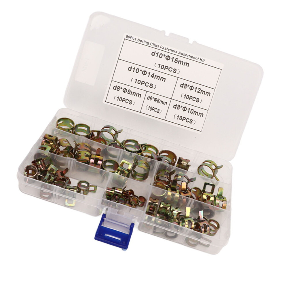 60Pcs Ear Hose Clamp With Plier Storage Box Labor Saving Portable Pipe Ear Clamp Kit For Maintenance 8791318930500
