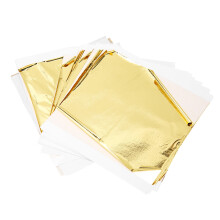 100pcs Imitation Gold Leaf Sheets Cuttable Foldable Large Gold Foil Paper for Gilding Craft Nail Art Painting
