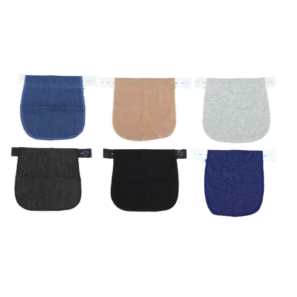 6pcs Adjust Maternity Pants Extender 6 Colors Soft Nylon Pregnancy Waistband Extender with Buttons for Daily Use-image-OPC-PHTD9WJ-NEW