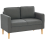 Homcom HOMCOM Compact 2 Seater Sofa with Under Seat Storage for Small Spaces Grey 9