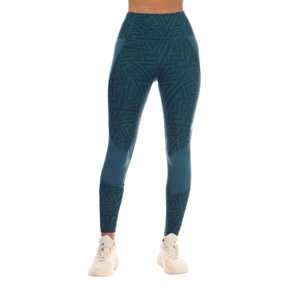 (L, Teal) Skins Womens/Ladies Series-3 Skyscraper Leggings