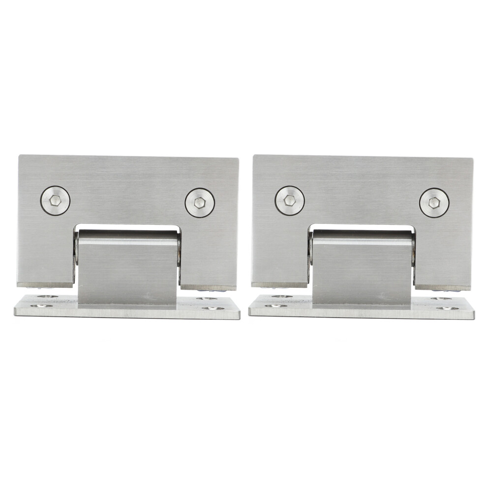 2Pcs Glass Door Hinge Heavy Duty Glass Door 90 Degree Hinges Durable Stainless Steel Bathroom Gate Clamp For Bathroom Toilet 8721319027633
