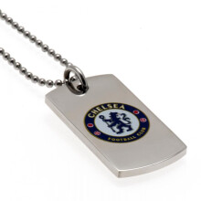 Chelsea FC Stainless Steel Colour Crest Dog Tag & Chain