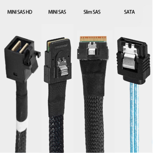 SFF-8654-4 SAS-Kabel, SATA 7-Pin, 1 m, 12 Gbit/s 2
