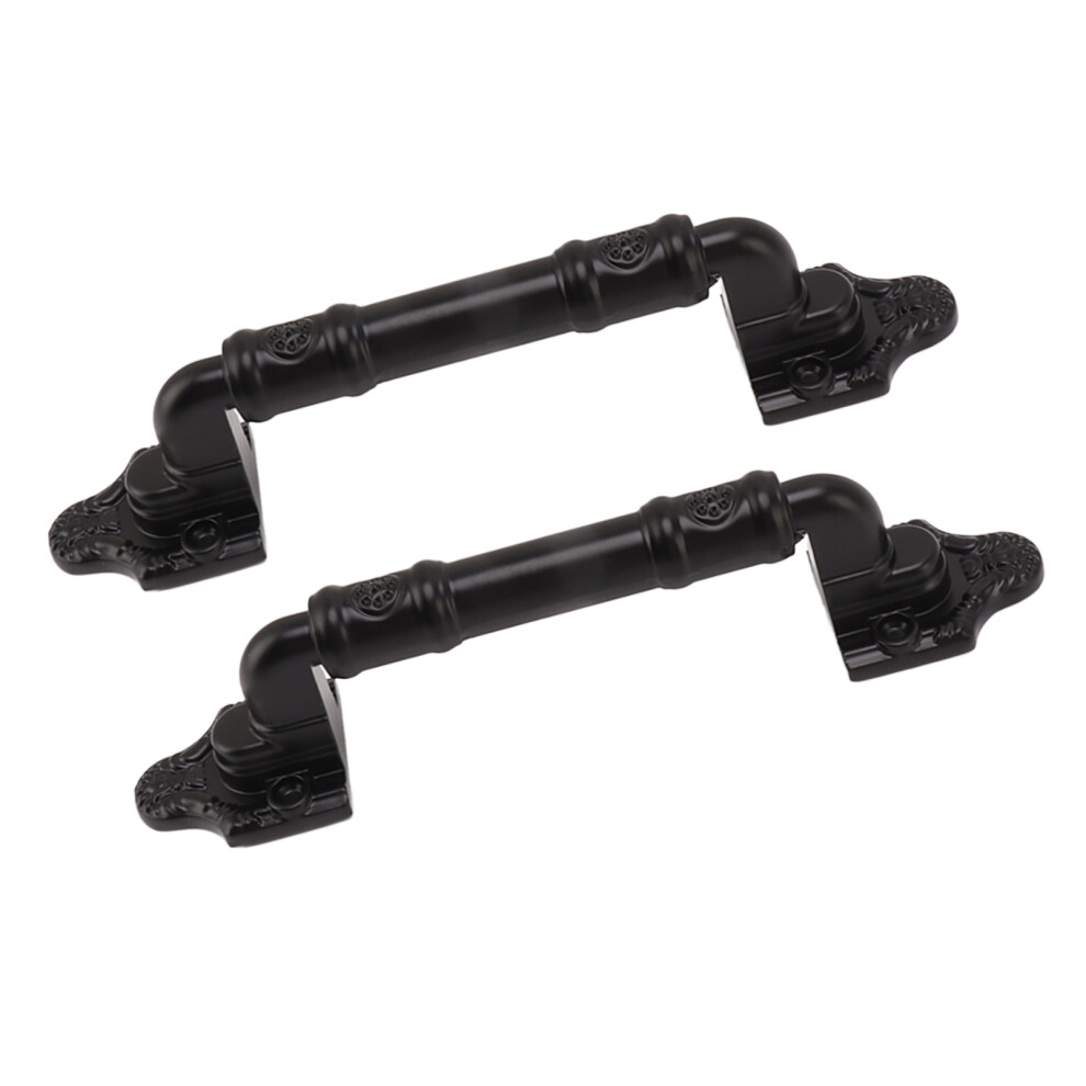 2Pcs Door Handle Heavy Duty Smooth Surface Black Flexible Door Levers For Warehouse Door Sliding Door 4961319080021